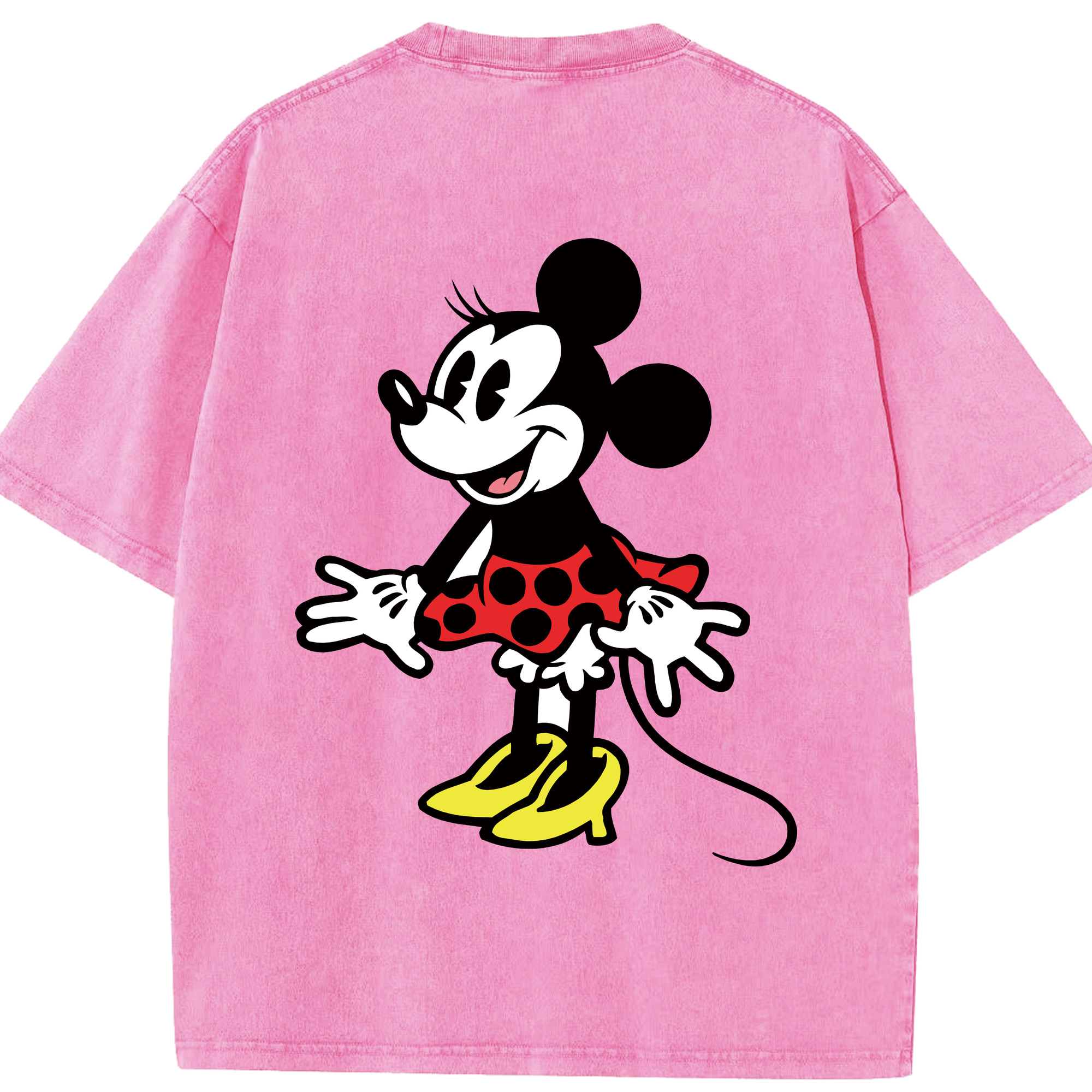 （画像用） ミッキーマウス Mickey Mouse 綿100% ヴィンテージ風 半袖Tシャツ（背面プリント）